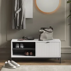 Schuhschrank Eliza Weiß 100 x 45 cm mit Klapptür Vicco