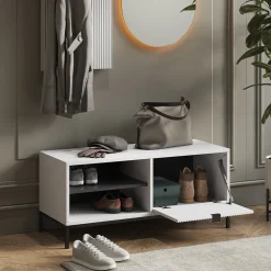 Schuhschrank Eliza Weiß 100 x 45 cm mit Klapptür Vicco