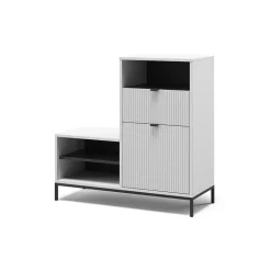 Schuhschrank Eliza Weiß 100 x 98.5 cm mit Tür und Schublade Vicco