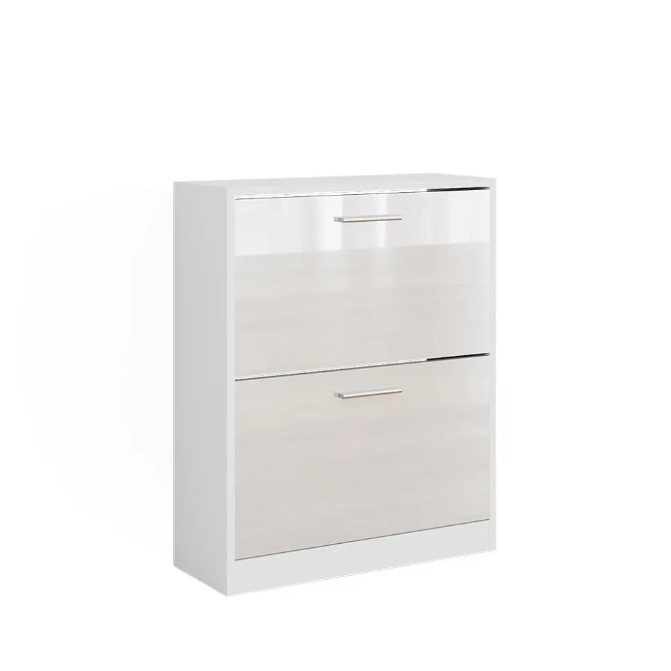 Schuhschrank Gizmo Weiß Hochglanz 59 x 72.5 cm 2 Fächern Vicco