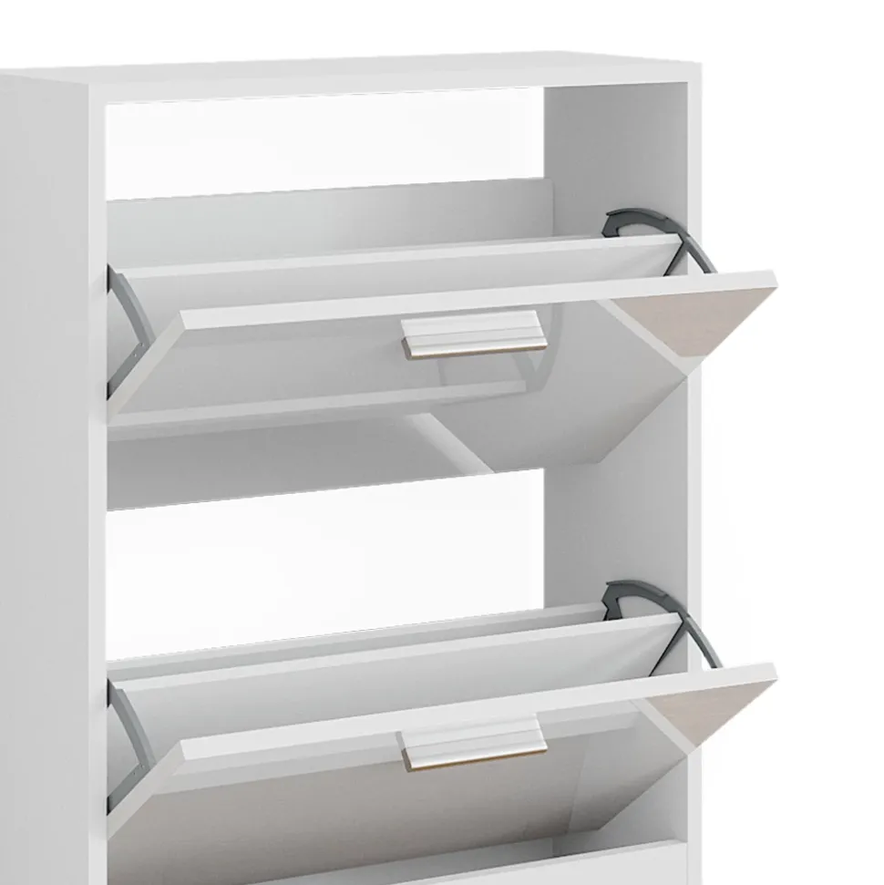 Schuhschrank Gizmo Weiß Hochglanz 59 x 72.5 cm 2 Fächern Vicco