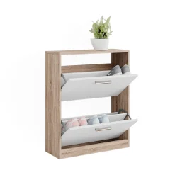 Schuhschrank Gizmo Weiß/Sonoma 59 x 72.5 cm 2 Fächern Vicco