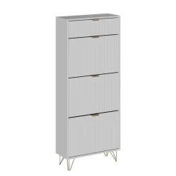 Schuhschrank Helge Weiß 60 x 145 cm 3 Fächer Vicco