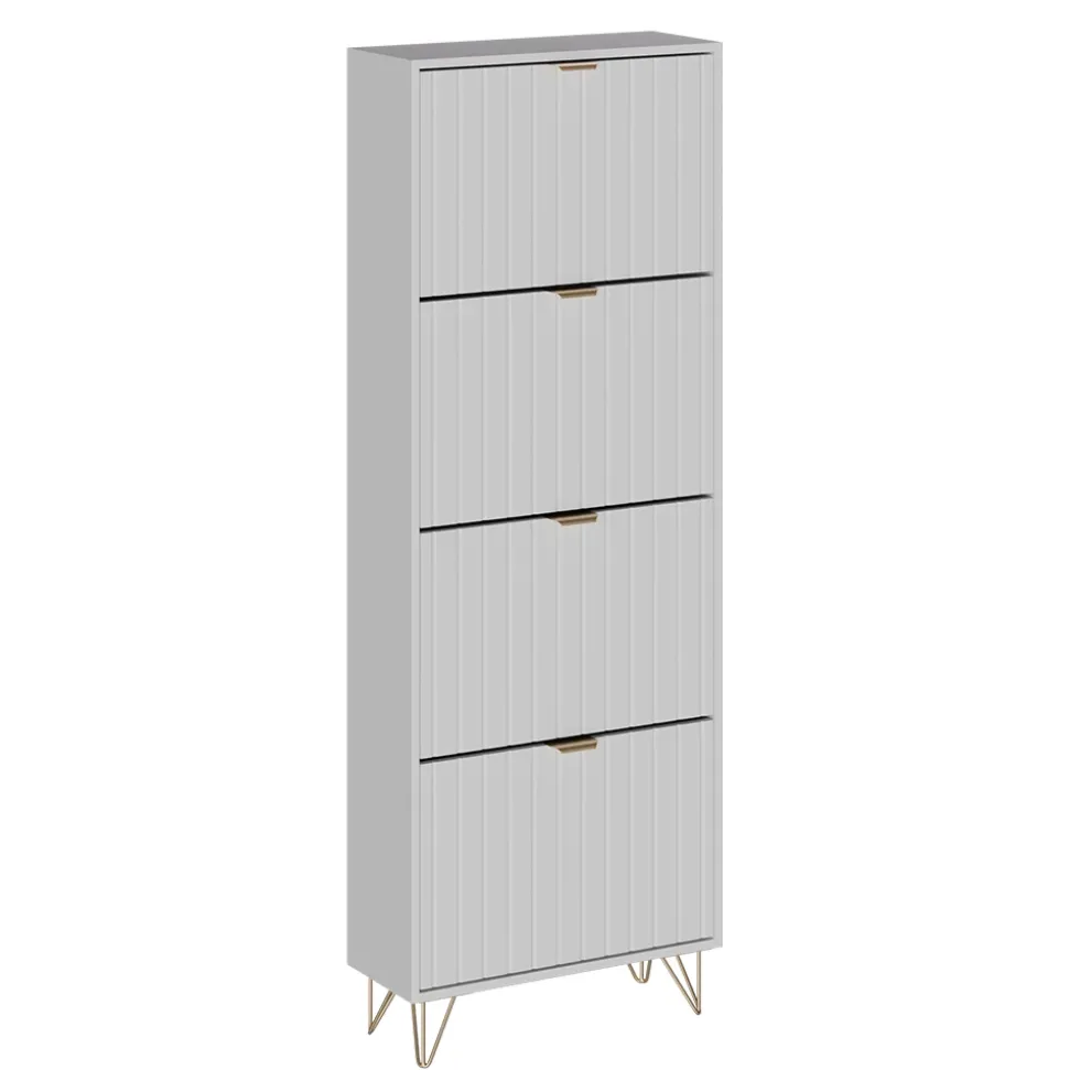 Schuhschrank Helge Weiß 60 x 166.7 cm 4 Fächer Vicco