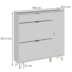 Schuhschrank Helge Weiß 108 x 107.5 cm Vicco