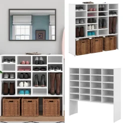 Schuhschrank Hermia Weiß 104 x 99 cm Vicco