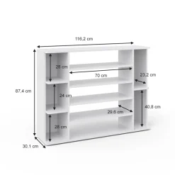 Schuhschrank Levin Weiß 116.2 x 87.4 cm Vicco
