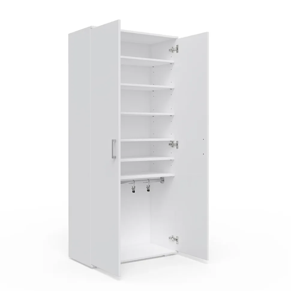 Schuhschrank Torge Weiß 80 x 178 cm Vicco