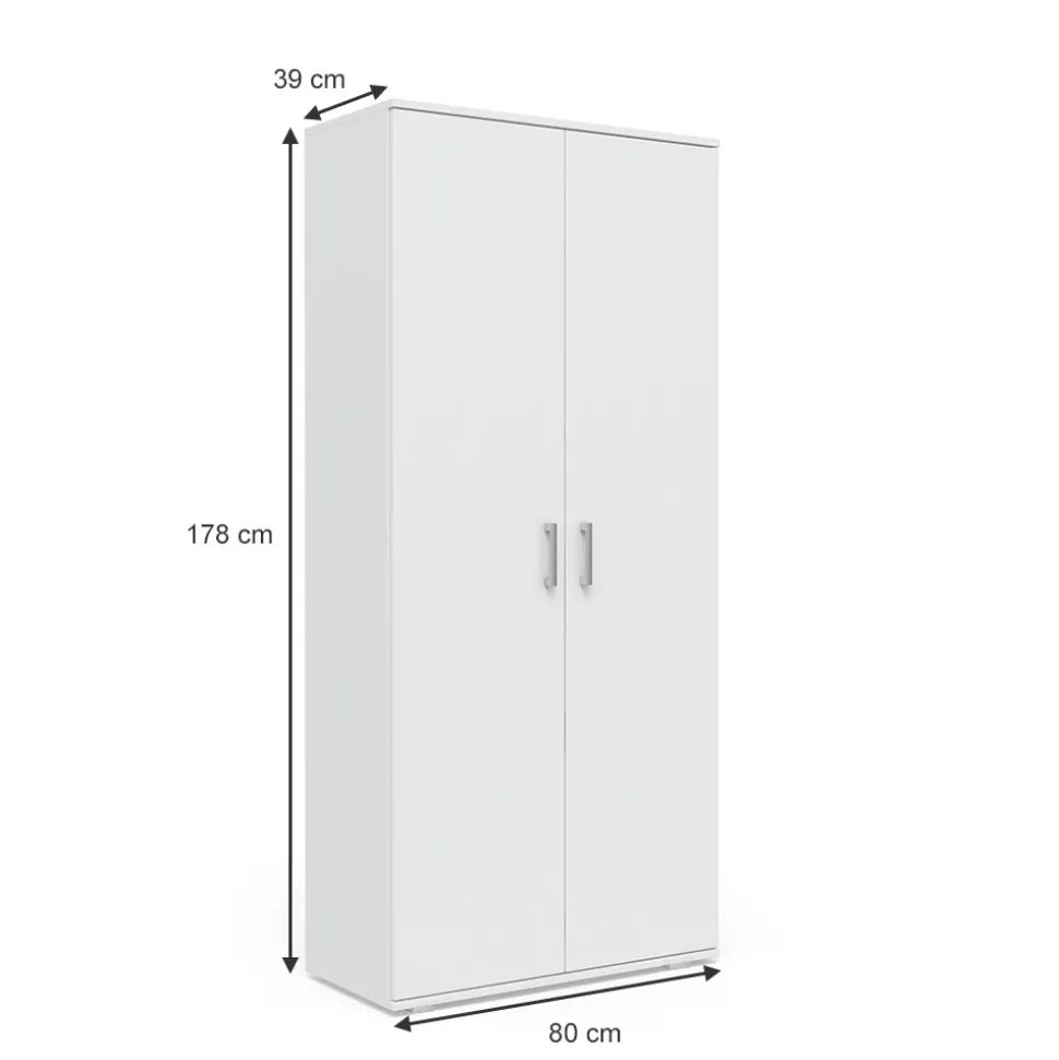 Schuhschrank Torge Weiß 80 x 178 cm Vicco