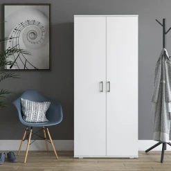 Schuhschrank Torge Weiß 80 x 178 cm Vicco