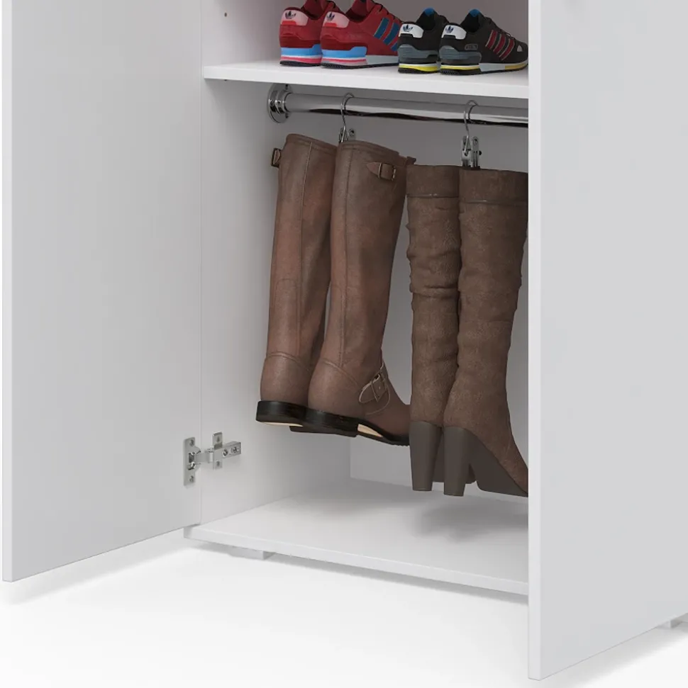 Schuhschrank Torge Weiß 80 x 178 cm Vicco