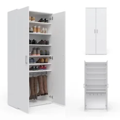 Schuhschrank Torge Weiß 80 x 178 cm Vicco