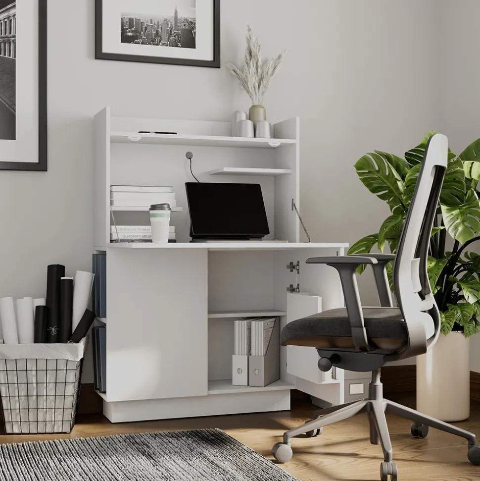 Sekretär Schreibtisch Alena Weiß 85 x 27 cm Vicco