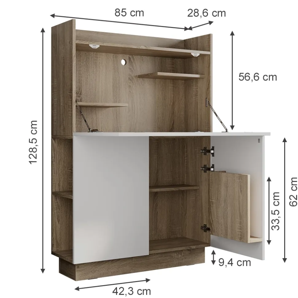 Sekretär Schreibtisch Alena Sonoma 85 x 27 cm Vicco