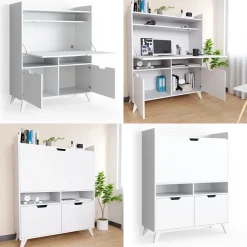 Sekretär Schreibtisch Berdi Weiß 110 x 45 cm Vicco