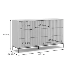 Sideboard Eliza Grau 42 x 81 cm Vicco