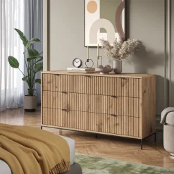 Sideboard Eliza Viking Oak 42 x 81 cm mit 7 Schubladen Vicco