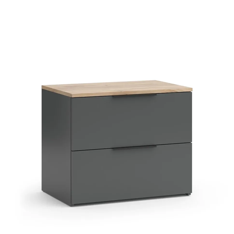 Sideboard Wido Anthrazit 60 x 50 cm mit 2 Schubladen Vicco