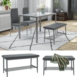 Sitzbank Grand Grau 85 x 35 cm Vicco