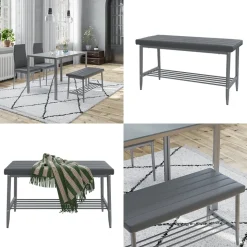 Sitzbank Grand Grau 85 x 35 cm Vicco