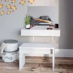 Sitzbank Weiß 70 cm für Schminktisch Vicco
