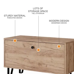 Sitzbank Siri Goldkraft Eiche 80 x 46 cm Vicco