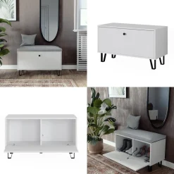 Sitzbank Siri Weiß 80 x 46 cm Vicco