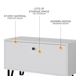 Sitzbank Siri Weiß 80 x 46 cm Vicco
