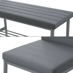 Sitzbank und Stuhl Grand Grau 85 x 46.5 cm 3-teiliges Set Vicco