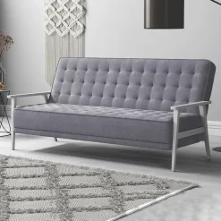 Sofa Dion Grau 202 cm mit Klappfunktion Vitalispa