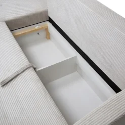 Sofa L Form Ecksofa Beige 224 x 144 cm inkl. Stauraum Vitalispa