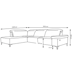 Sofa L Form James Grau 301 x 218 cm Linke Ecke Vitalispa