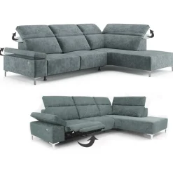 Sofa L Form James Grau 218 x 301 cm Rechte Ecke Vitalispa