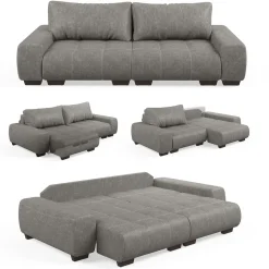 Sofa L Form Perry Grau 260 x 120 cm Vitalispa