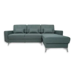 Sofa L Form York Blau 260 x 96 cm Vitalispa