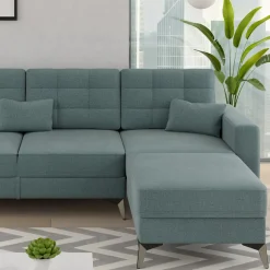 Sofa L Form York Blau 260 x 96 cm Vitalispa