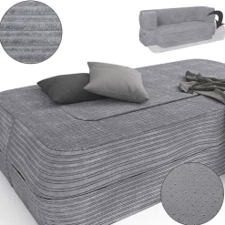 Sofa Lille Grau 190 cm mit Schlaffunktion Vitalispa