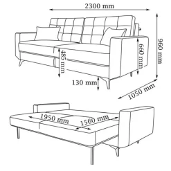 Sofa York Braun 230 cm Vitalispa