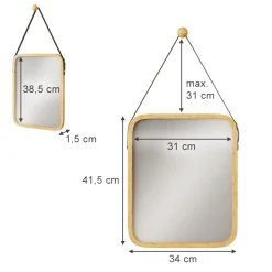 Spiegel Mirno Bambus 34 x 1.5 cm mit verstellbarem Gurt Vicco