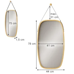 Spiegel Mirno Bambus 44 x 1.5 cm mit verstellbarem Gurt Vicco
