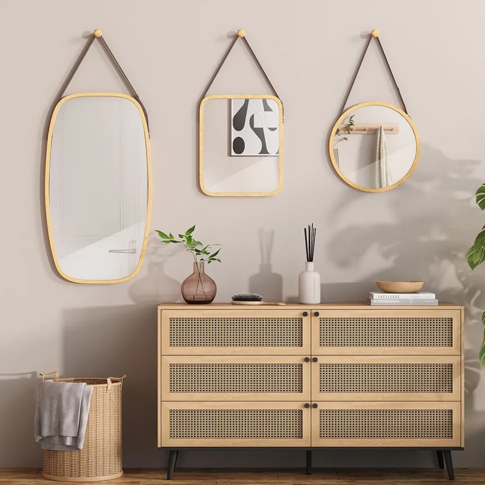 Spiegel Mirno Bambus 44 x 1.5 cm mit verstellbarem Gurt Vicco