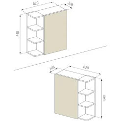 Spiegelschrank Fynn Anthrazit 62 x 64 cm Vicco