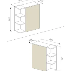 Spiegelschrank Fynn Beton 62 x 64 cm Vicco
