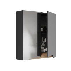Spiegelschrank Marelle Anthrazit/Artisan 60 x 67 cm mit höhenverstellbarem Einlegeboden Vicco