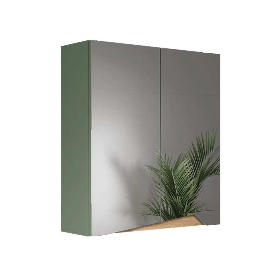 Spiegelschrank Marelle Grün/Artisan 60 x 67 cm mit höhenverstellbarem Einlegeboden Vicco