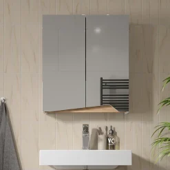 Spiegelschrank Marelle Weiß/Artisan 60 x 67 cm mit höhenverstellbarem Einlegeboden Vicco