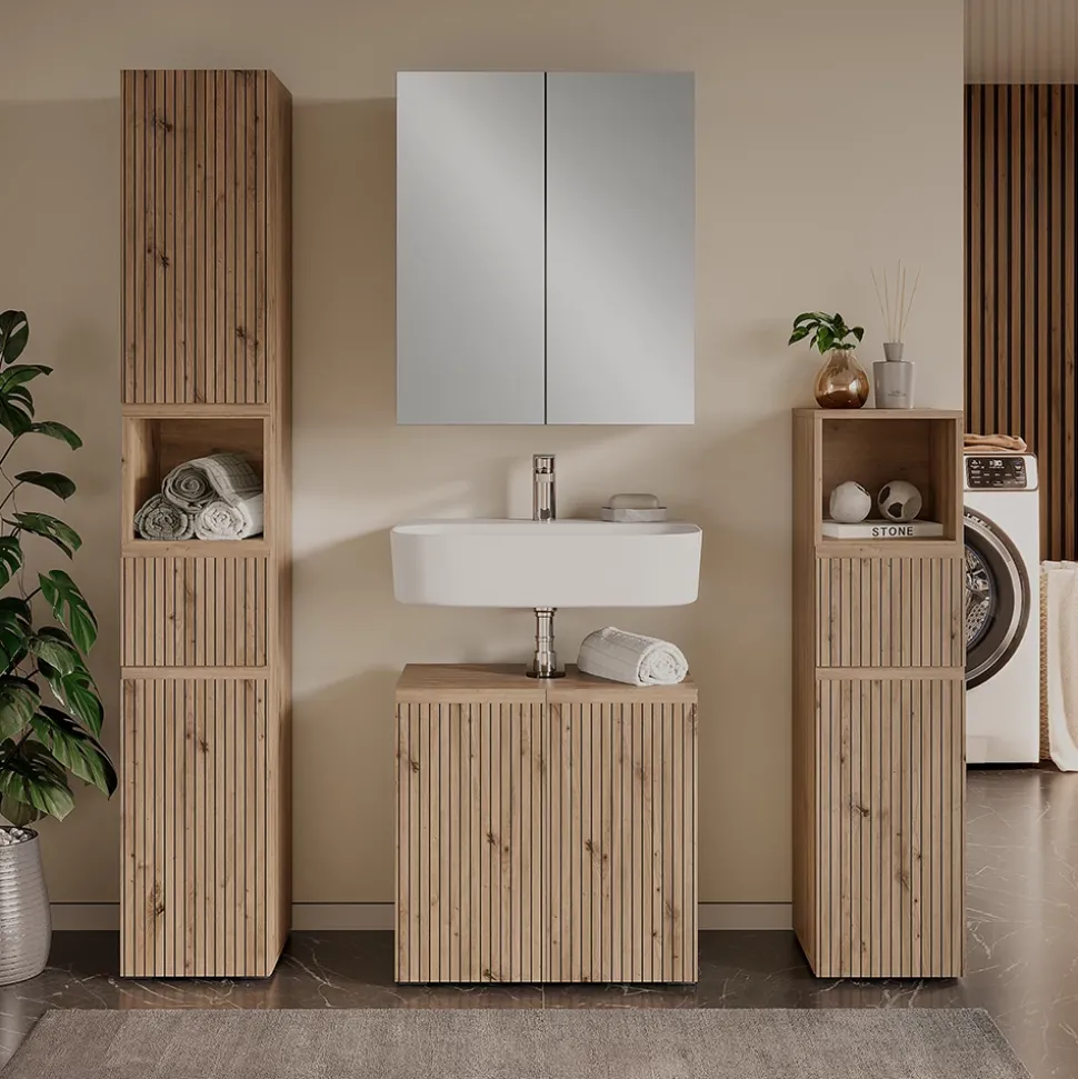 Spiegelschrank Takumi Artisan 60 x 70 cm mit 3 geschlossenen Ablagefächern Vicco