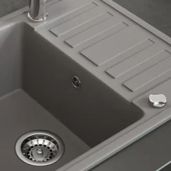 Spülbecken Beton 57.5 x 46 cm mit Trockenplatz Bergström