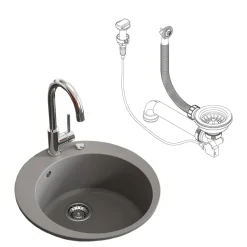 Spülbecken Beton 50.5 x 50.5 cm Rund Bergström