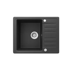 Spülbecken Schwarz 57.5 x 46 cm mit Trockenplatz Bergström